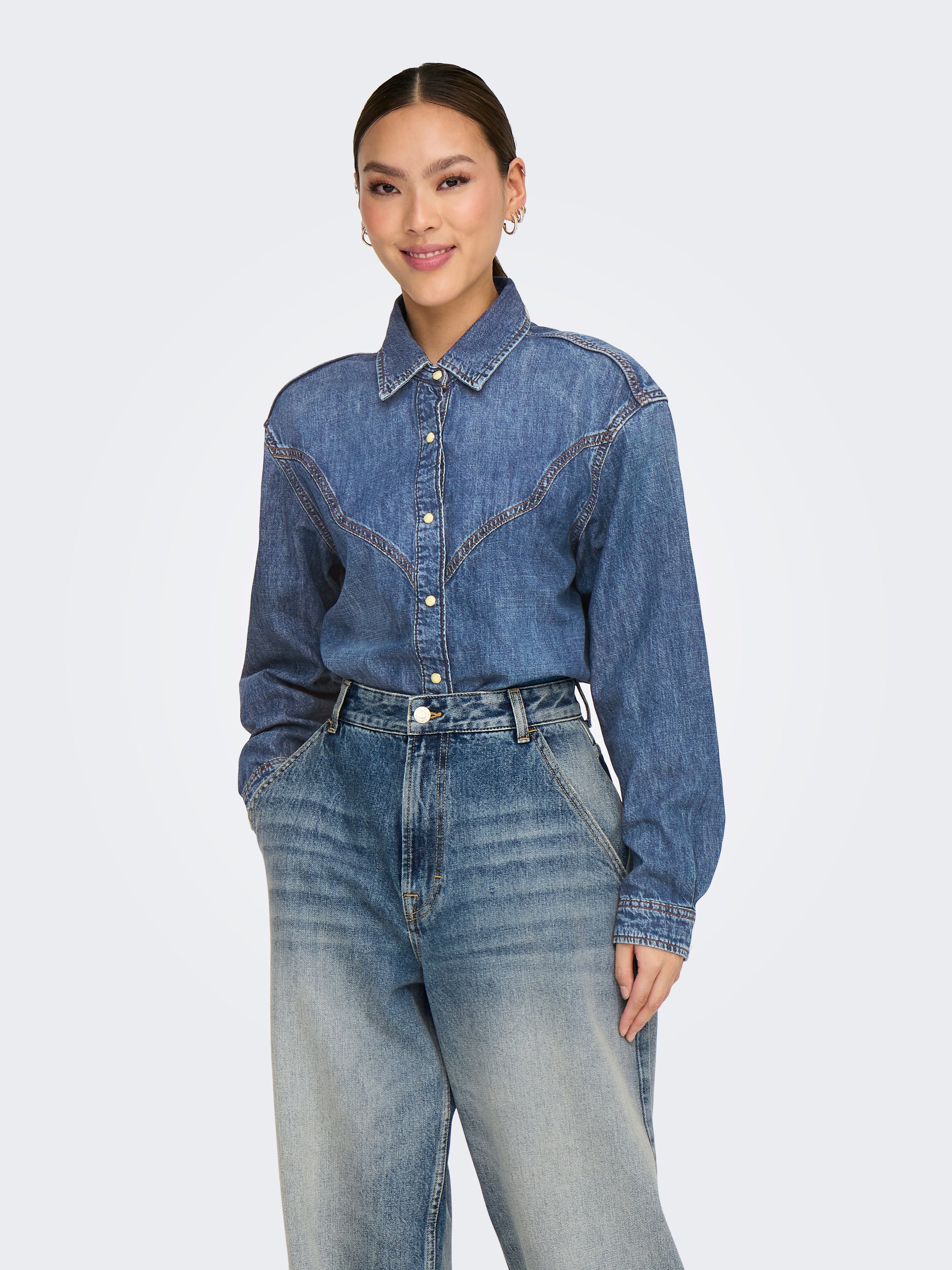 ONLSEVIGNY Jeanshemd Medium Blue Denim