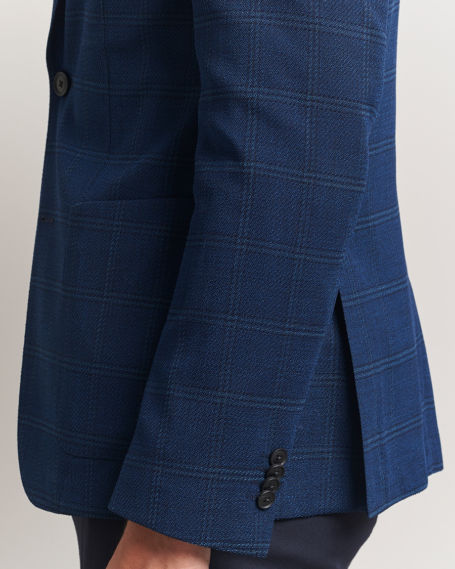 BOSS BLACK Hanry Wool Checked Blazer Dark Blue