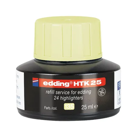edding HTK 25 Nachfülltinte Textmarker pastellgelb, 25 ml