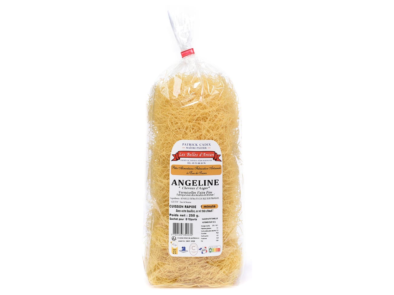 Cheveux d'ange, vermicelle extra fin - Angeline - 250 g - Les Belles D'Antan