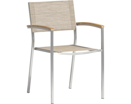 Skye tuinmeubelset van roestvrij staal, 7-delig, beige, stapelbaar