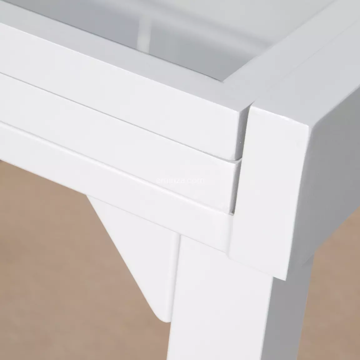 Table de jardin extensible en verre 12 places (200/320 x 100 cm) Murano Blanc