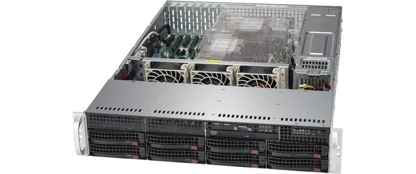 SuperChassis 825TQC-R1K03LPB<br>Anpassbares 2U-Chassis mit Unterstützung für Dual- und Single-Prozessor-Motherboards sowie erweiterte Kühl- und Stromversorgungsoptionen