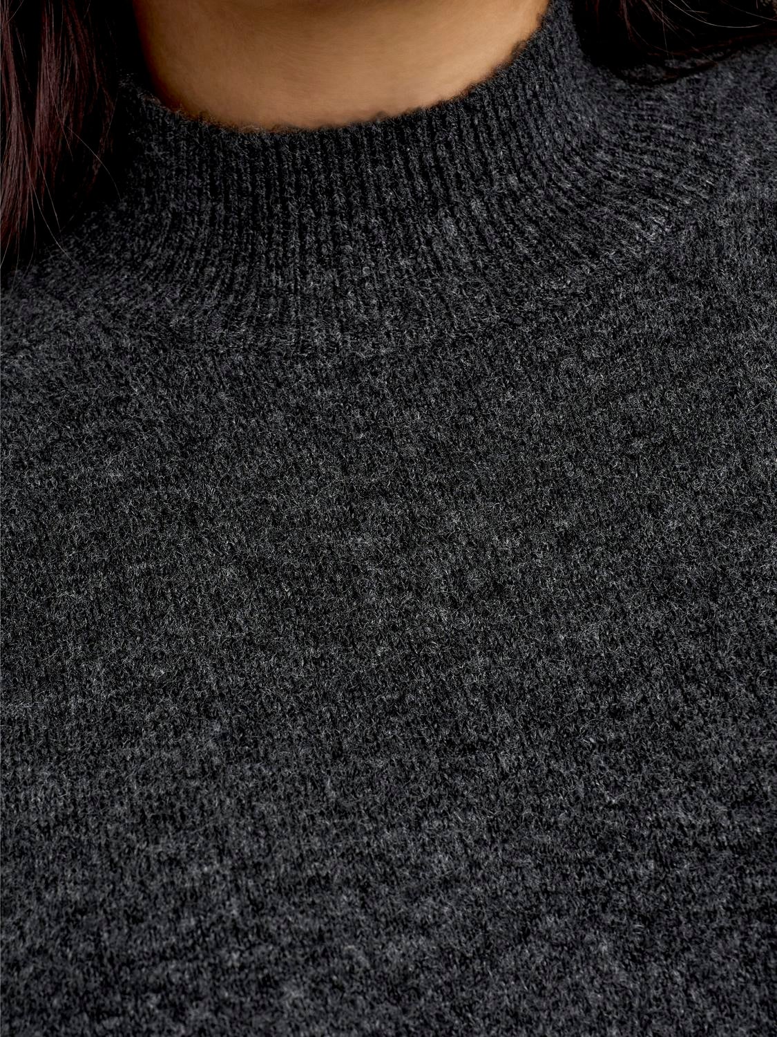 CAREMILIA Langes Kleid Dark Grey Melange