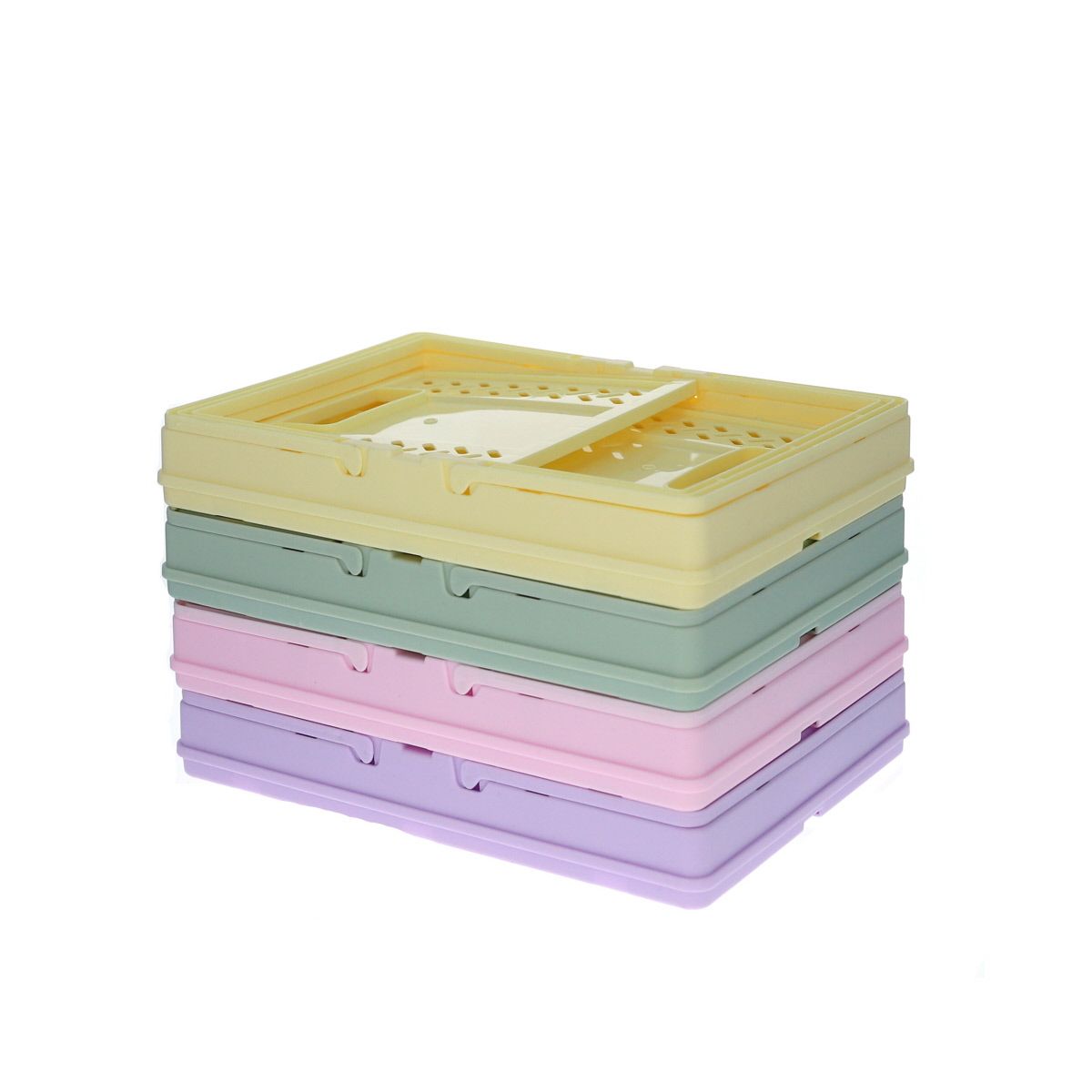 Caisse de rangement pliable en plastique violet Roodoudou