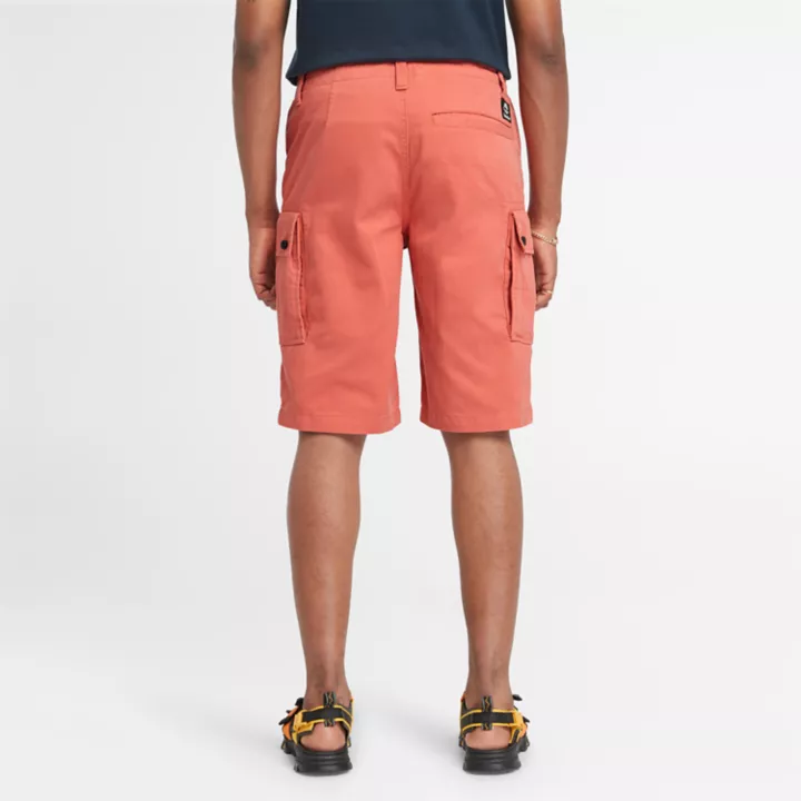 Short cargo en sergé pour homme en orange clair
