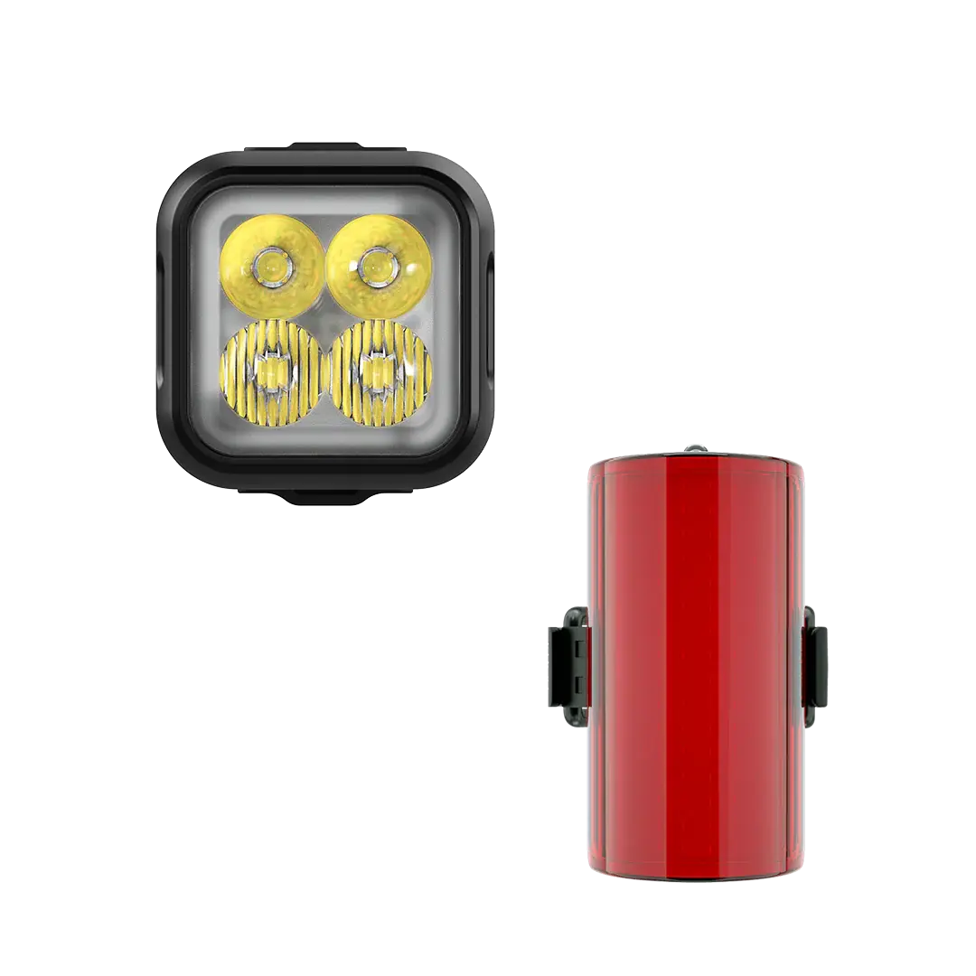 Knog Blinder Pro 900 + Cobber Mid Rear Twinpack Verlichtingsset Zwart