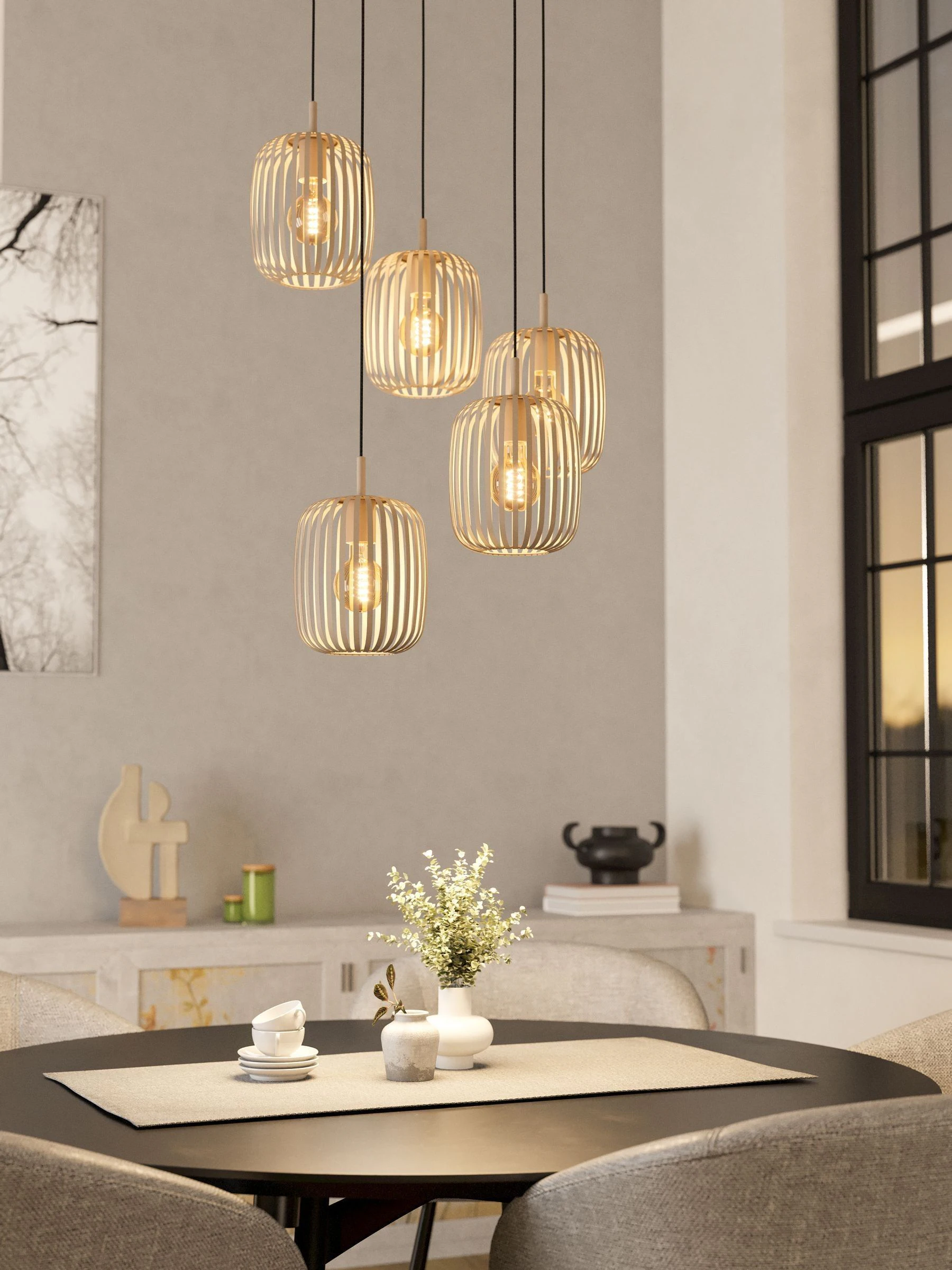 Eglo Romazzina - Moderne stalen plafondlamp met 5 lampen