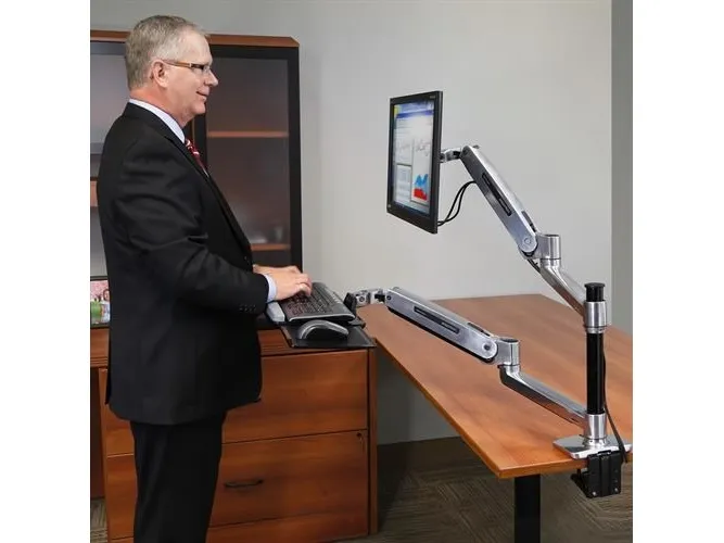 Ergotron WorkFit-LX - Stående skrivebordsomformer - poleret aluminium