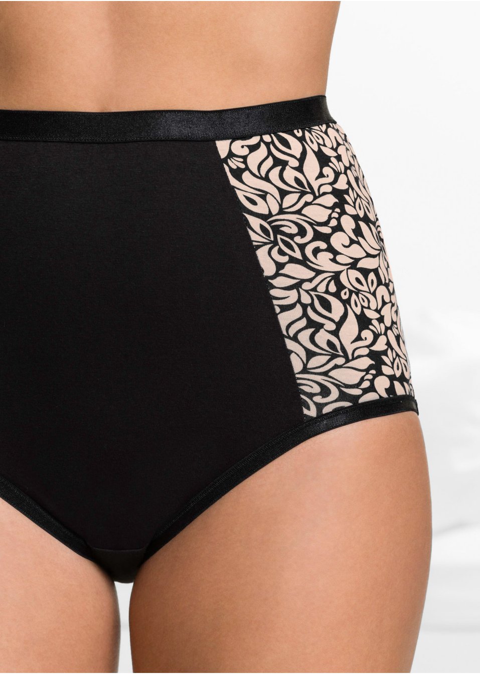 Lot de 4 slips taille haute coton
