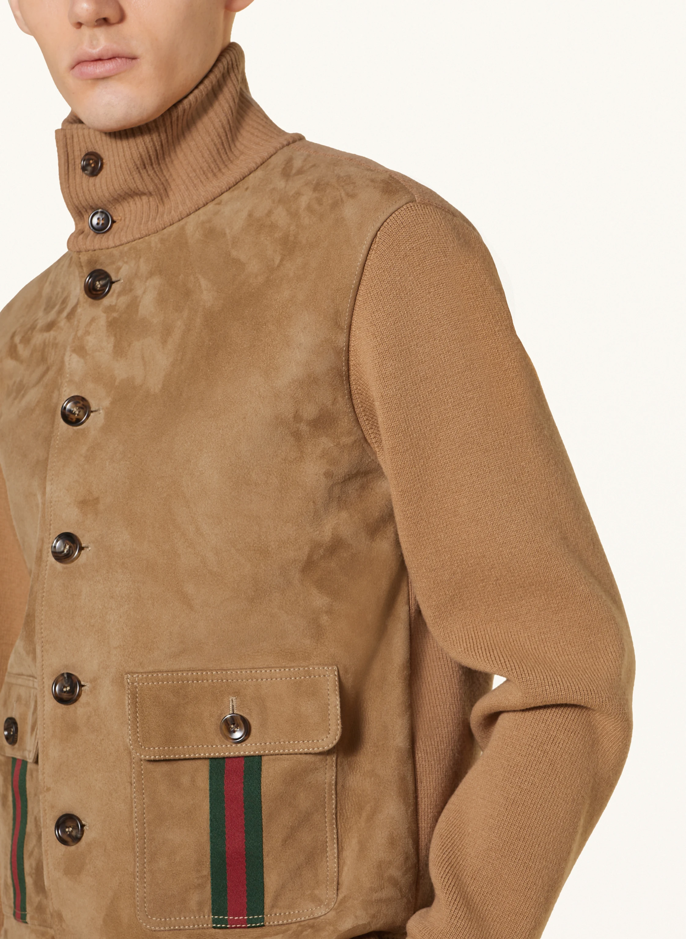 GUCCI Lederjacke im Materialmix