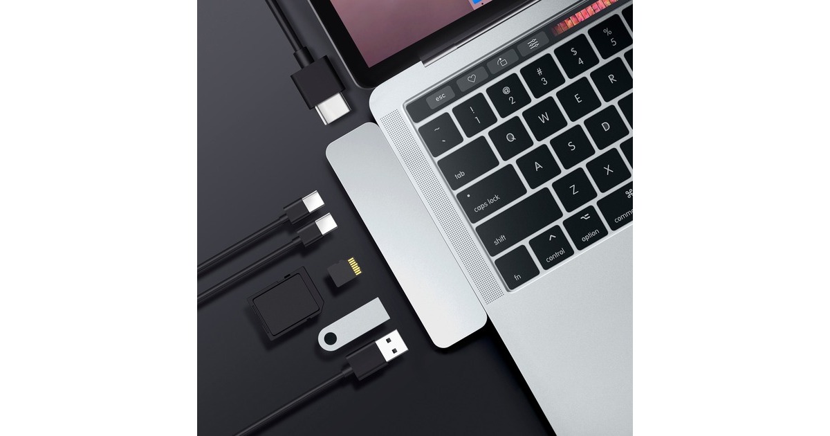 HyperHyperDrive DUO 7-in-2 USB-C Hub dockingstation  (Zilver)