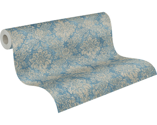 Vliesbehang 33607-5 ornamentblauw taupe