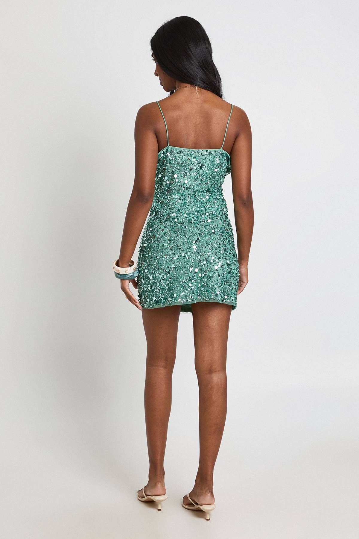 boohoo Mini-jupe À Perles Et Sequins