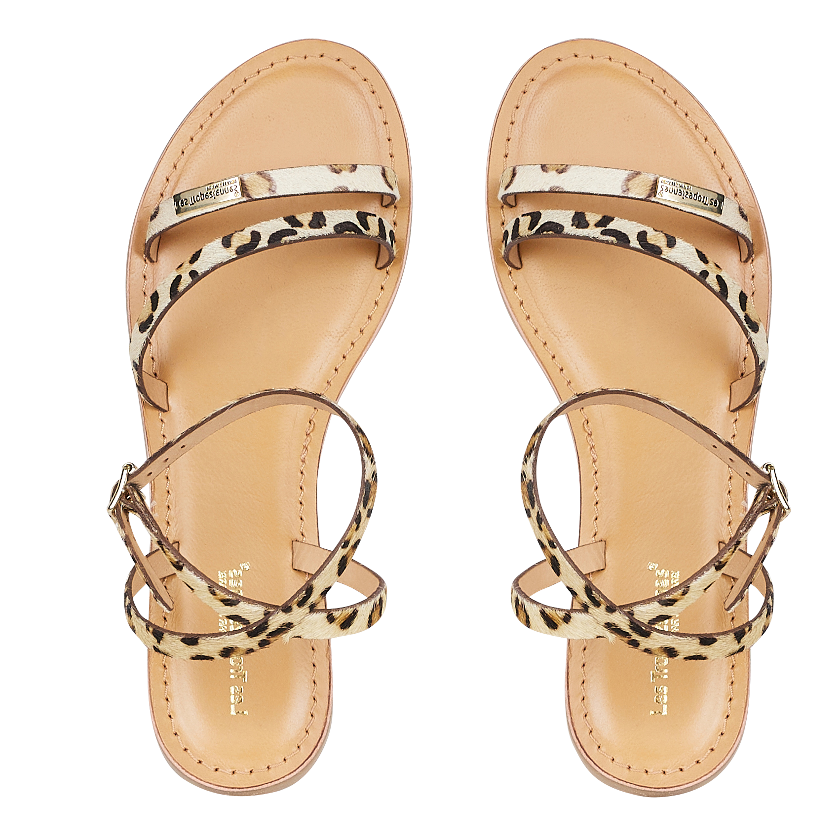 HANAK - Sandales plates en cuir | Marron