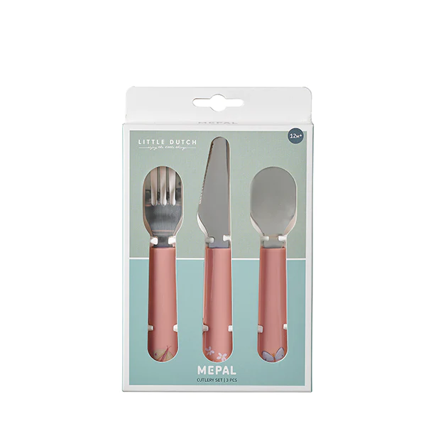 Set de couverts enfant 3 pièces Mio fleurs et papillons rose Mepal