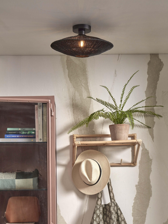 Good&Mojo Iguazu plafondlamp Ø40 plat small zwart