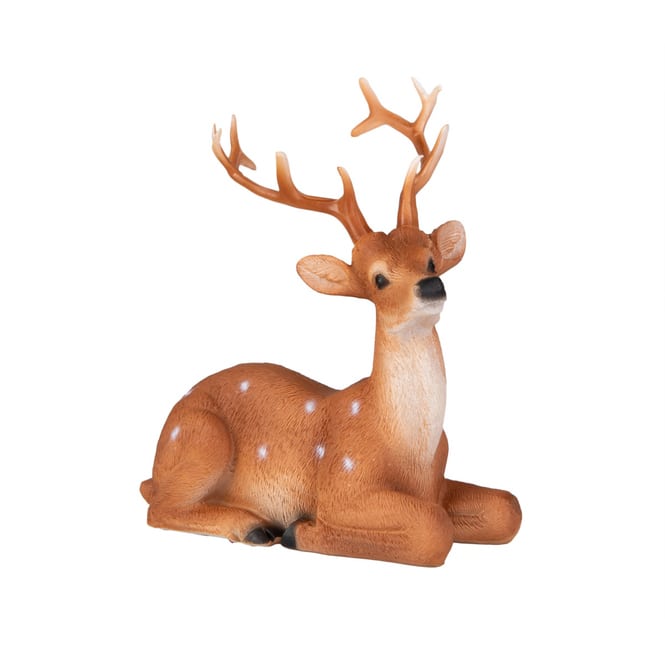Deko Hirsch - braun - liegend - aus Polyresin - ca. 10,5 x 5 x 4,5 cm