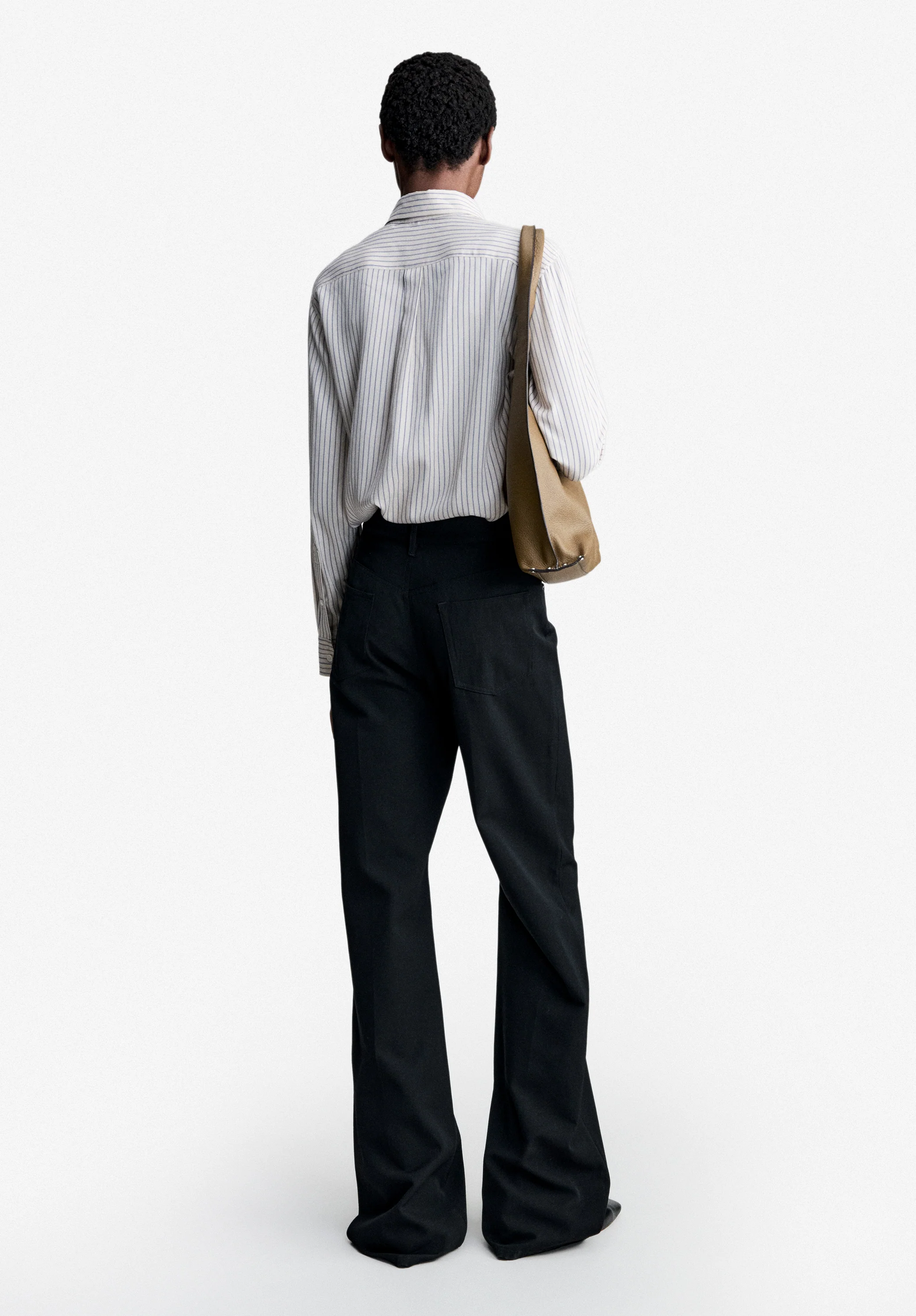 Chemise fluide écrue à rayures - Ecru