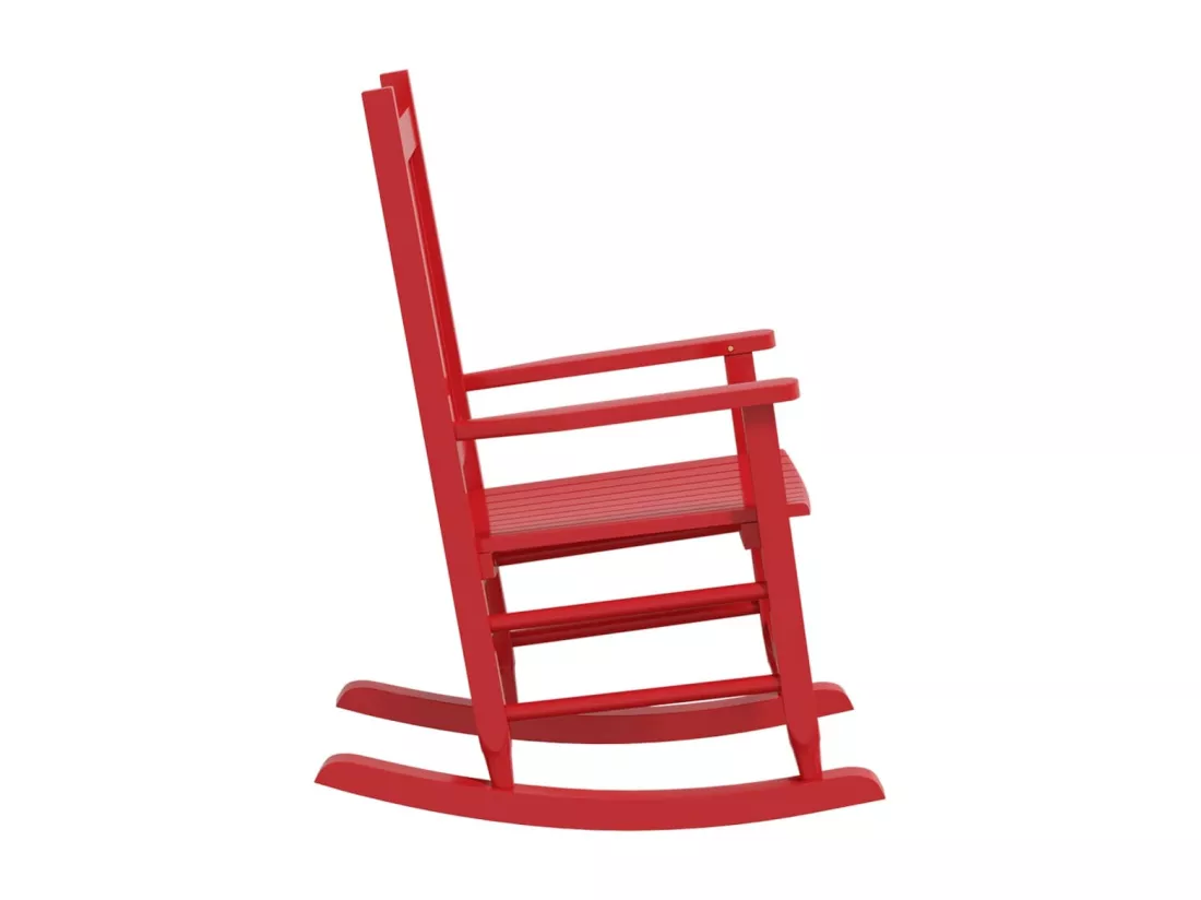Chaise à bascule enfants rouge bois de peuplier massif