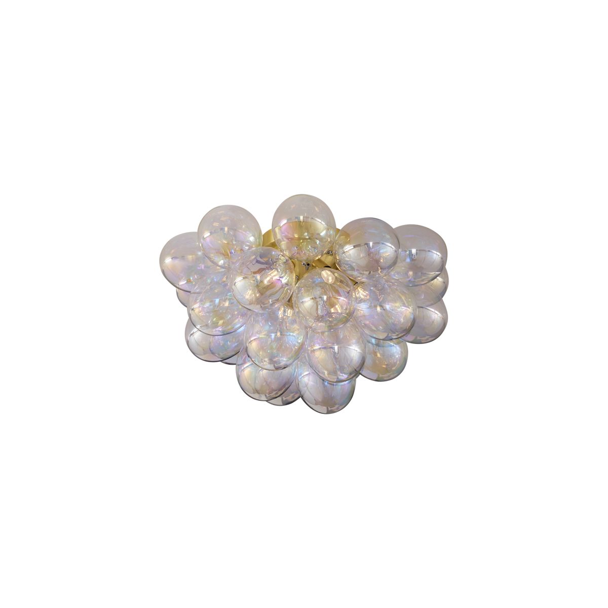 Design plafondlamp messing met regenboog glas 6-lichts - Uvas