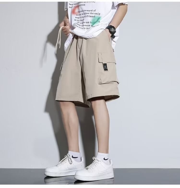 jaywoon - Effen cargoshorts met trekkoordtaille