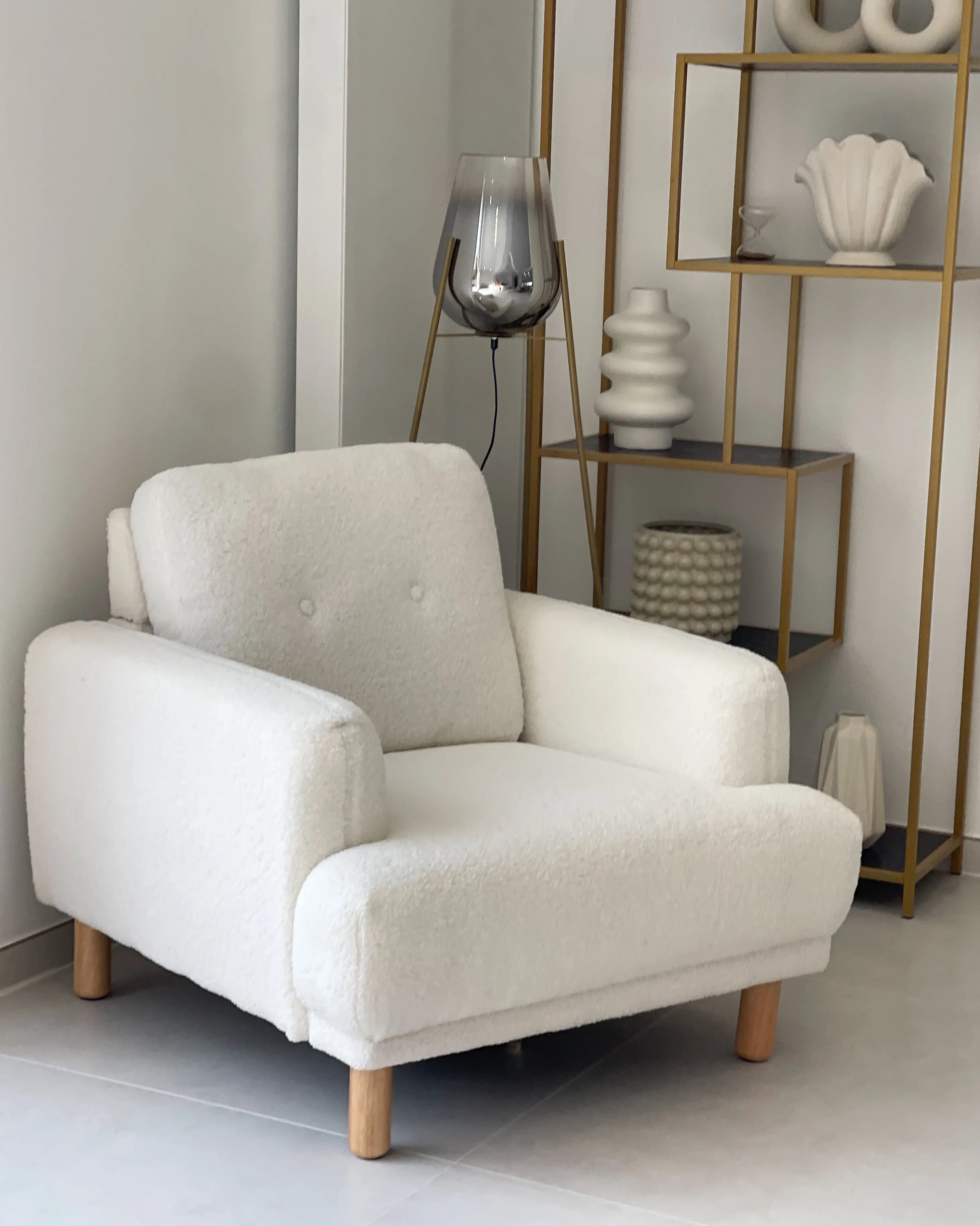 Fauteuil TUVE Stof Gebroken wit