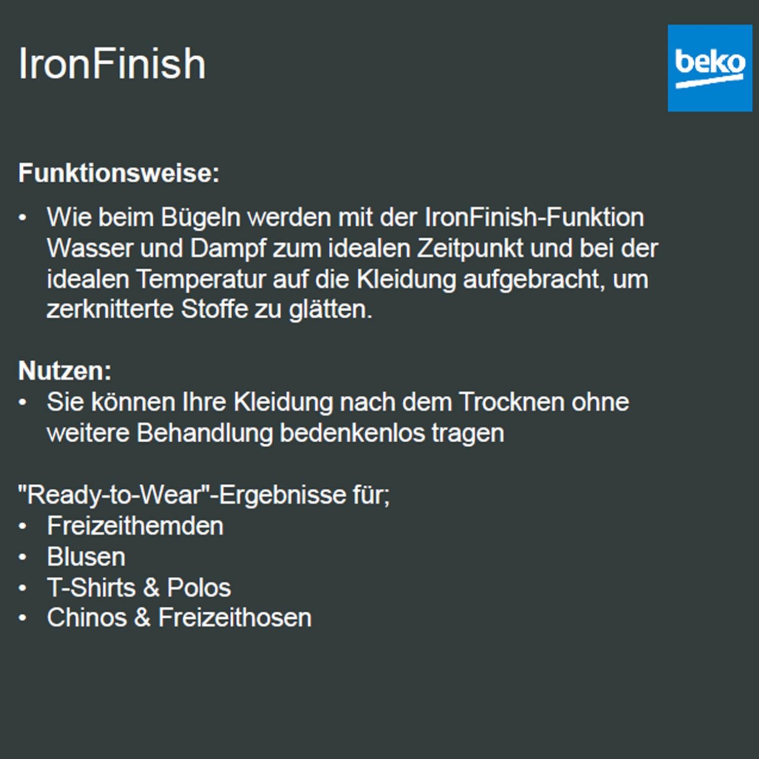 BEKO IronFinish Wärmepumpentrockner