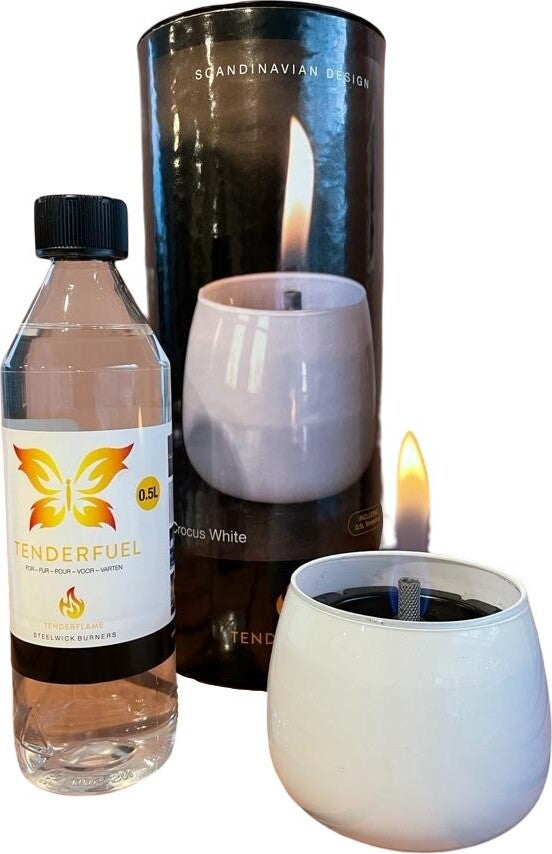Tenderflame tafelhaard giftbox Crocus wit D 9,5 H 7,5 cm