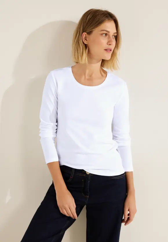 Basic Langarmshirt - White