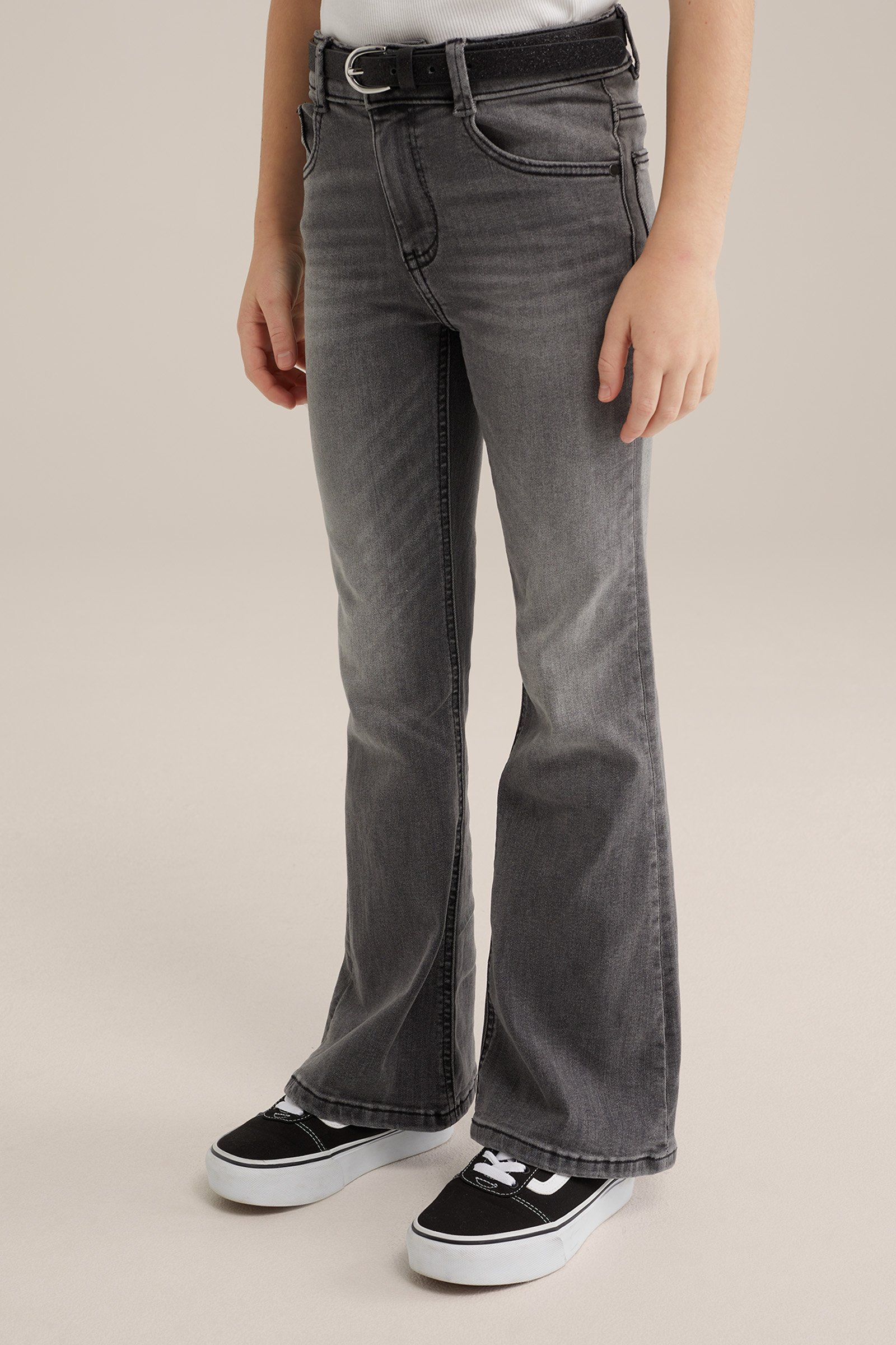 Meisjes flared jeans met stretch Blue Ridge Donkergrijs