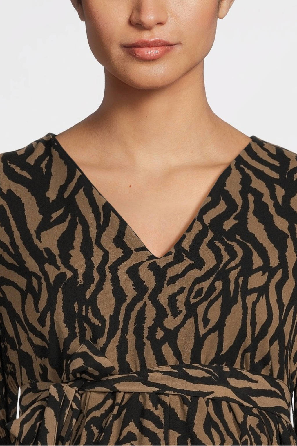 ONLY MATERNITY zwangerschapsjurk OLMSTAR met all over print olijfgroen/zwart