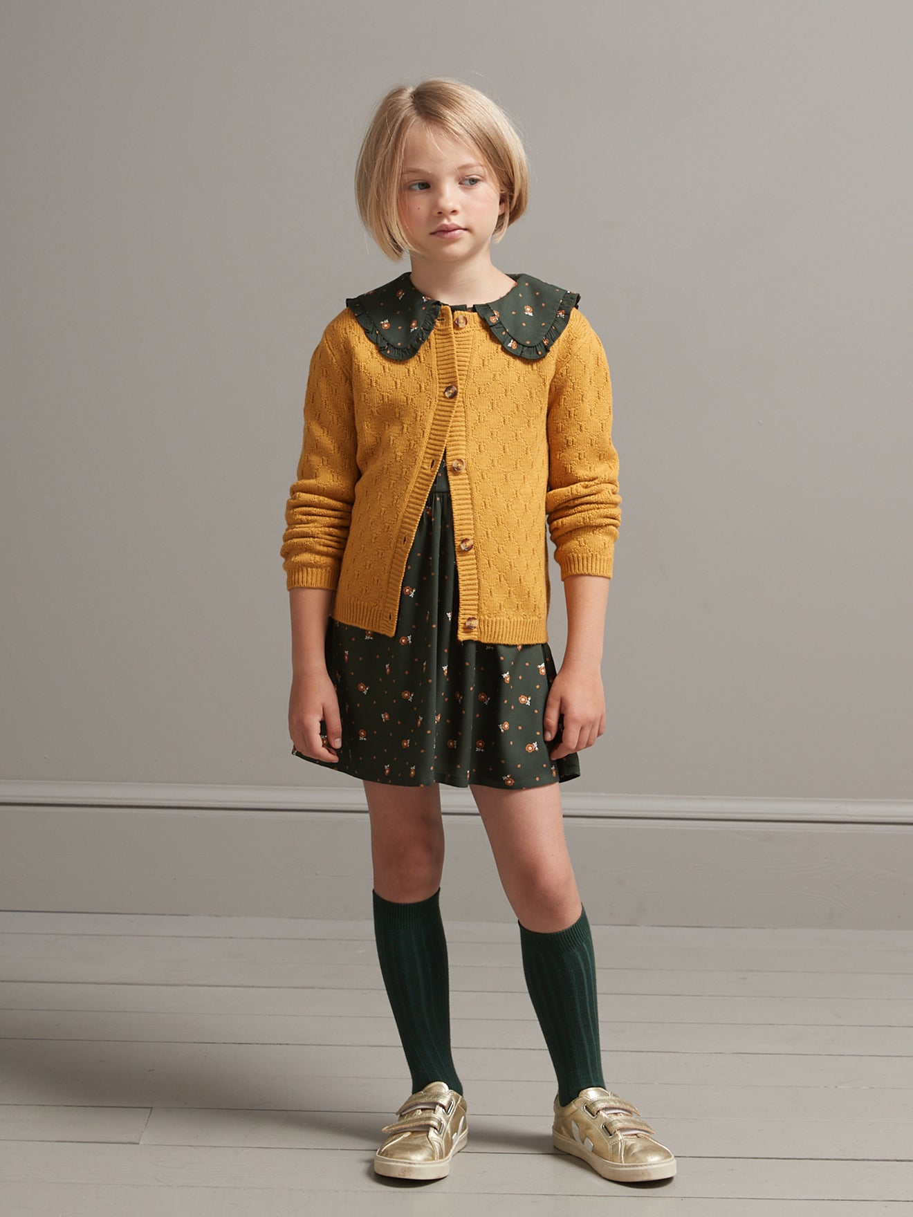 Cardigan losanges Fille en laine