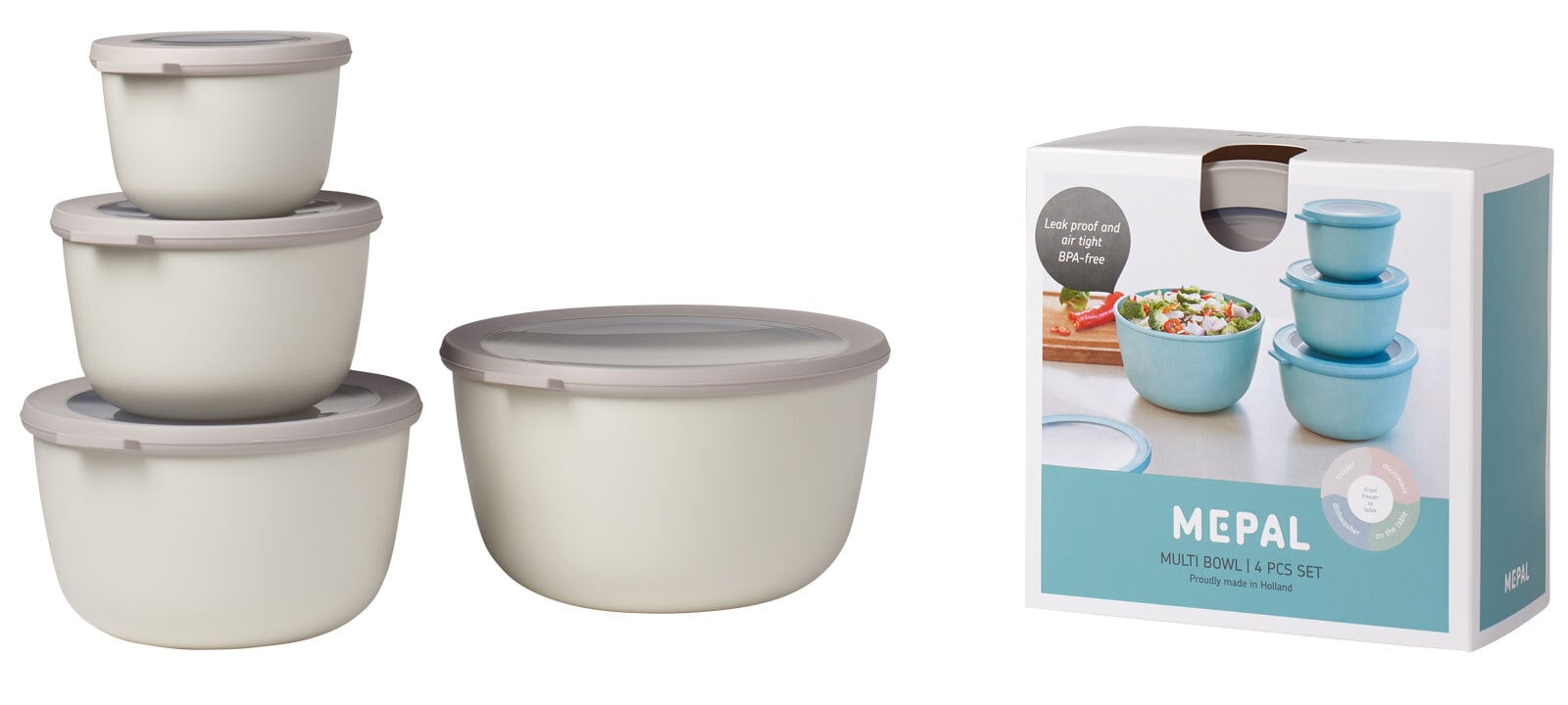 MEPAL Aufbewahrungsbox CIRQULA II 4-teilig Kunststoff nordicwhite