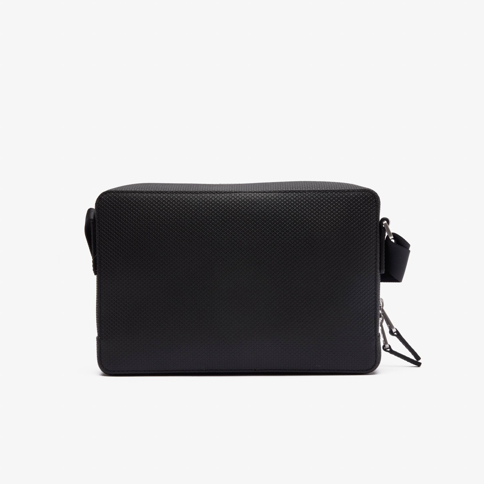 Unisex Umhängetasche CHANTACO aus mattem gelochten Leder Umhängetaschen & Gürteltaschen - Schwarz - Lacoste - Unisex