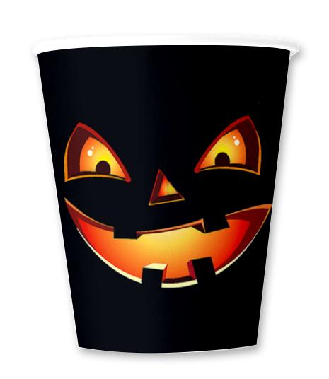 SET 6 GOBELETS CARTON IMPRIME HALLOWEEN 25CL