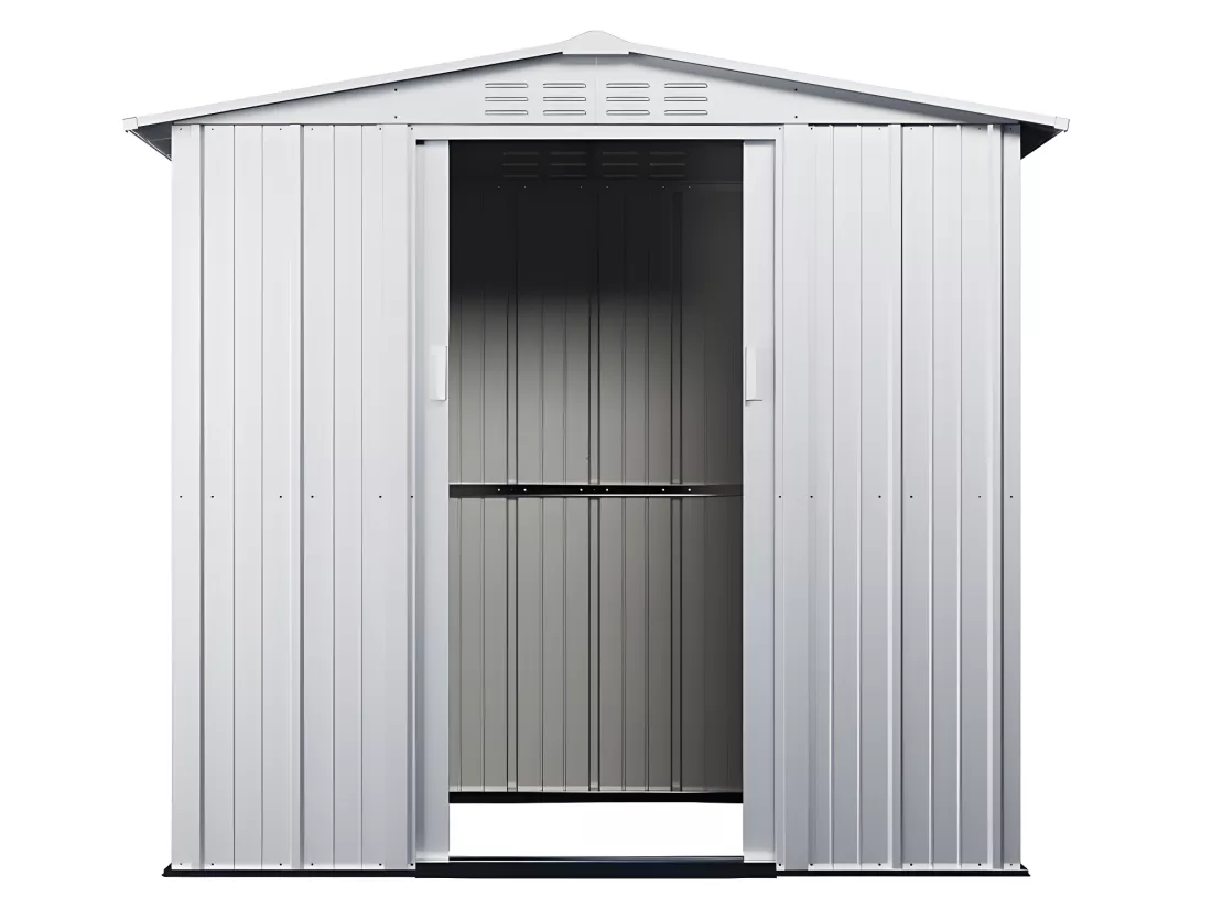 Abri de jardin métal en acier galvanisé gris 2,36 m² LINUS