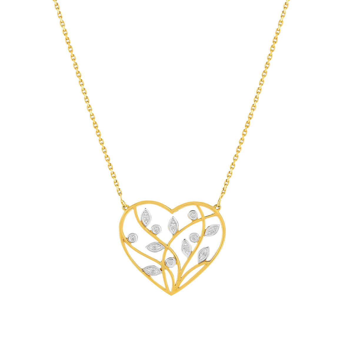 Collier or 375 2 tons coeur 42 cm