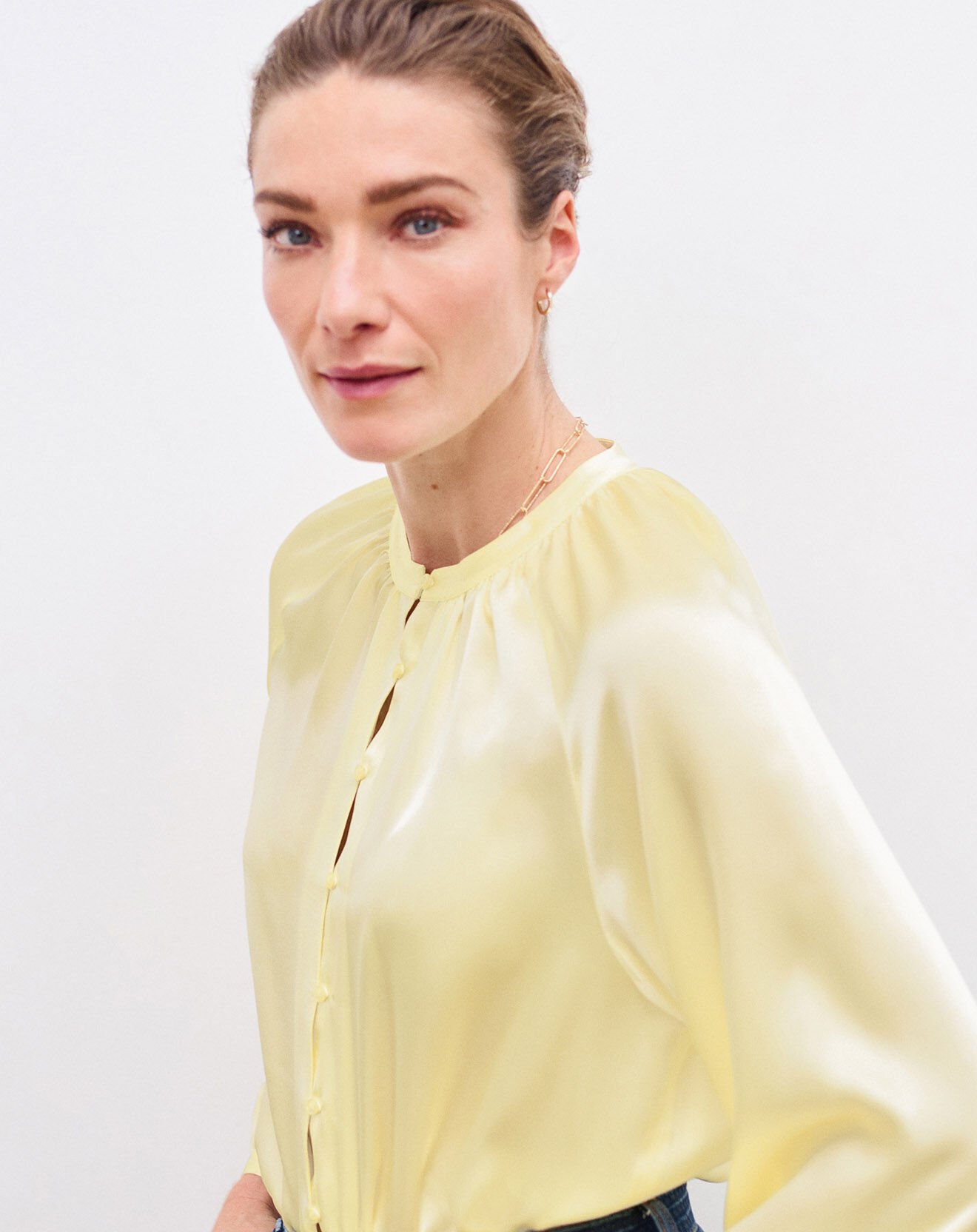 Caroll Chemise 100% Soie Bilk citron