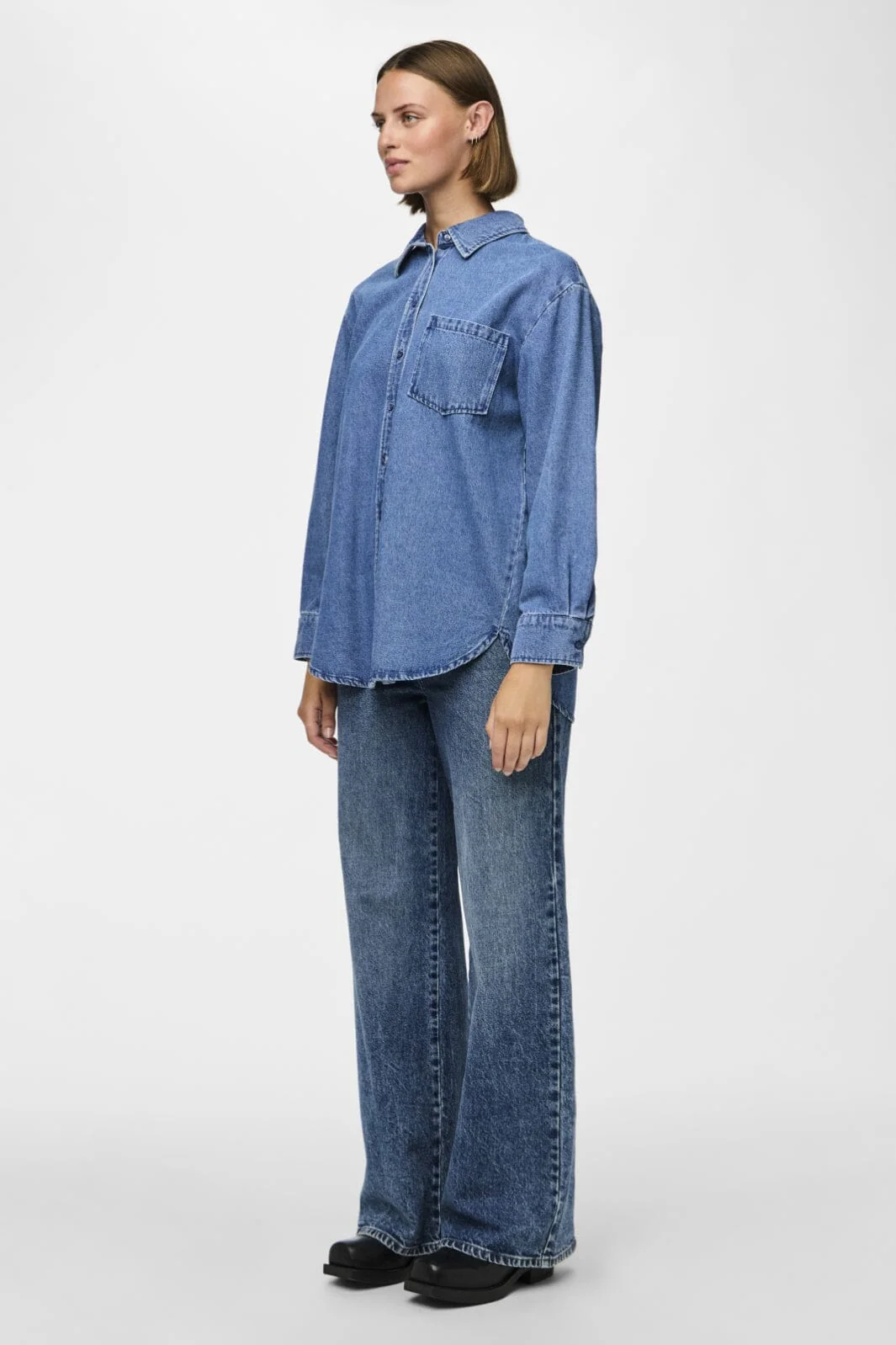 Pieces Pcmaisie Ls Denim Shirt 4544392 medium blue denim
