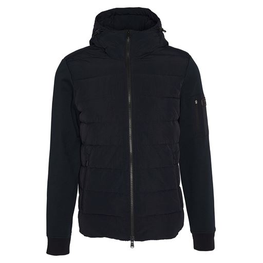 Barbour International Stanley Hooded Quilted Sweatshirt, Black, XL