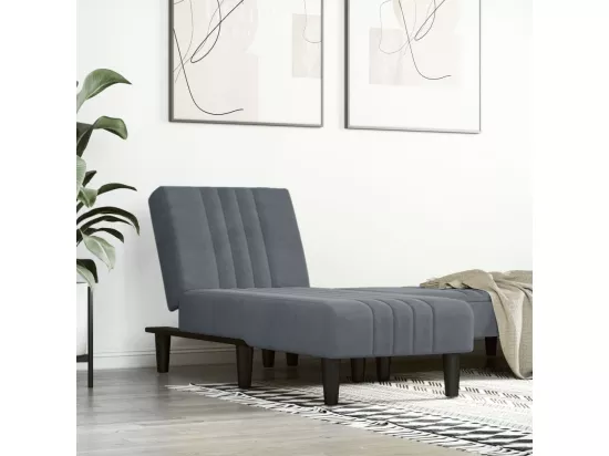 Prolenta Premium - Chaise longue gris foncé velours