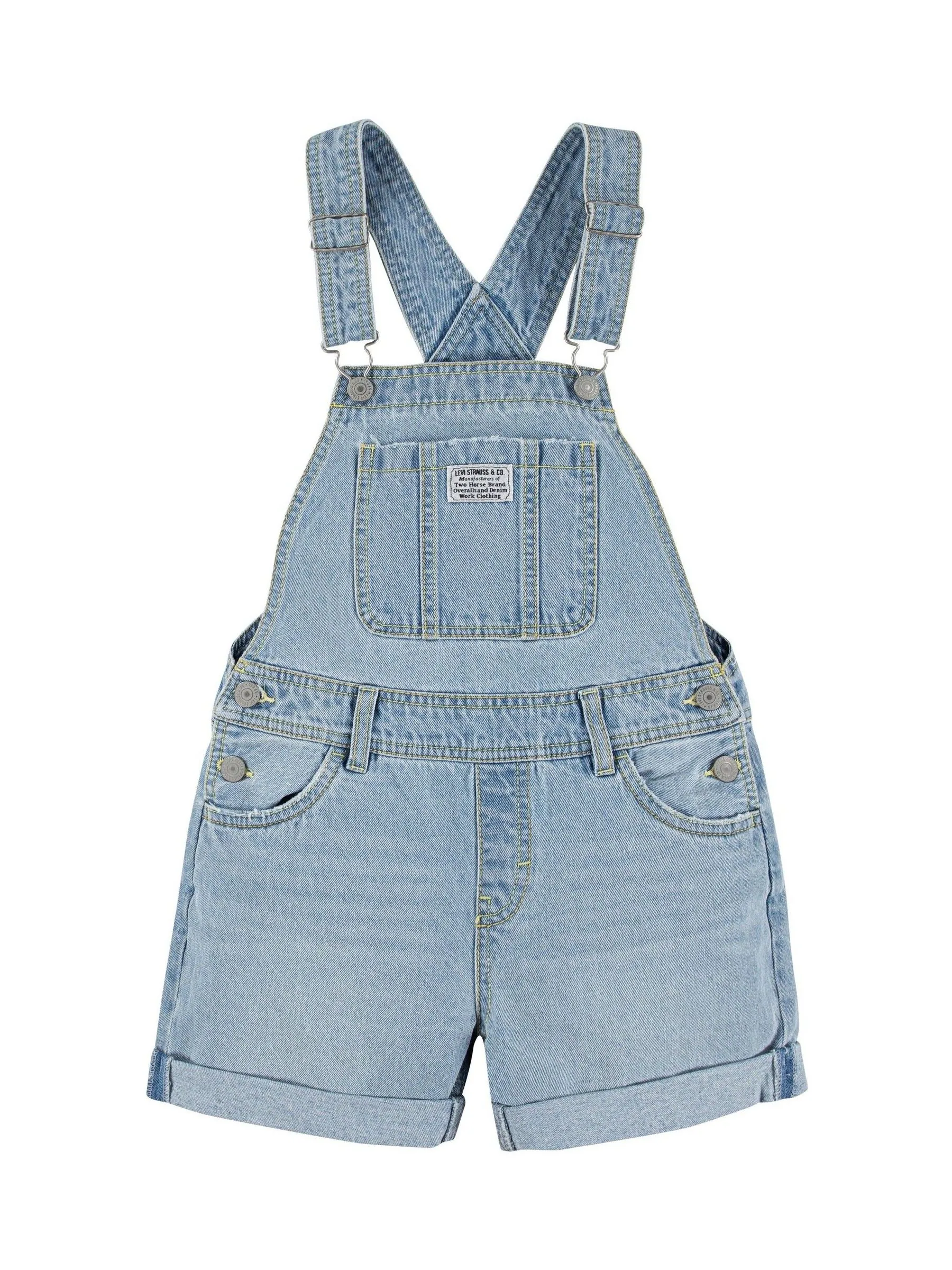 Levi's® 100% katoenen klassieke Denim logoshort bretelbroeken