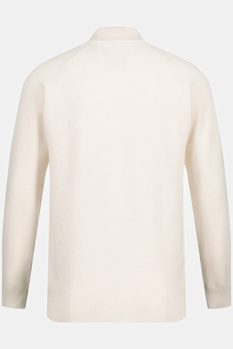 Strickjacke, Strukturstrick, Stehkragen