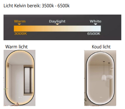 Sanigoods Lumo ovale spiegel met verlichting en verwarming 100x50cm messing geborsteld
