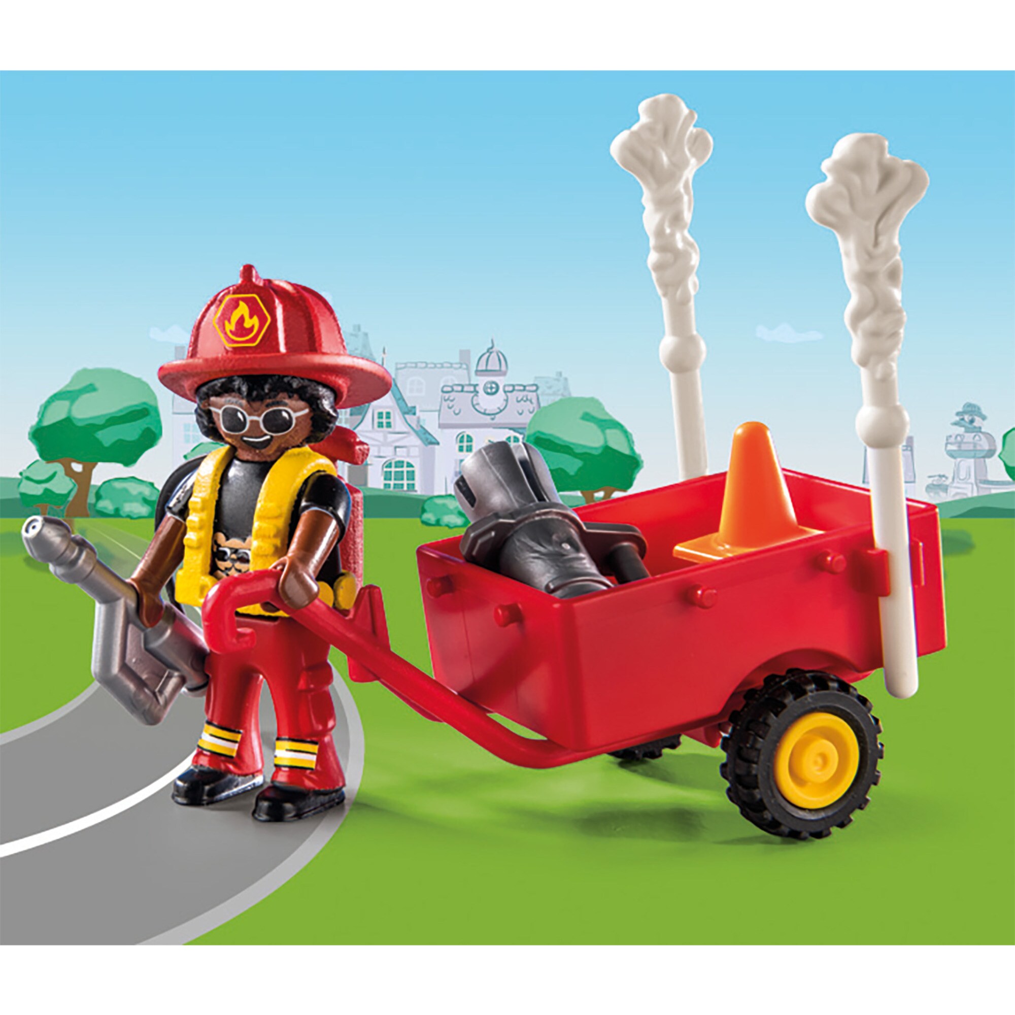 PLAYMOBIL Konstruktionsspielzeug DUCK ON CALL Feuerwehr Action. Rette die Katze!