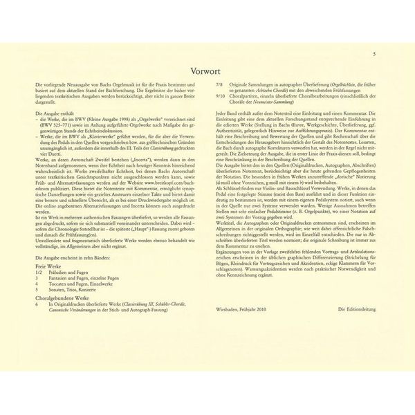 Breitkopf & Härtel Bach Sämtliche Orgelwerke 2