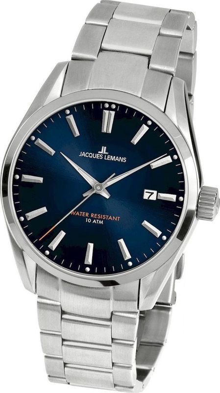 Jacques Lemans - Polshorloge - Zilver - RVS - Blauw Wijzerplaat - Quarz