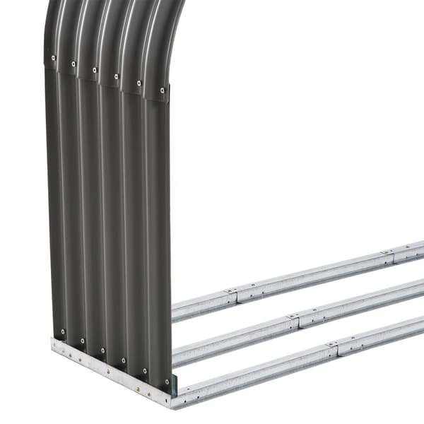 Vedstativ Vedoppbevaring Vedskjul Vedstativ 0,85 M³ Stålgrå 208 X 46 X 112 Cm
