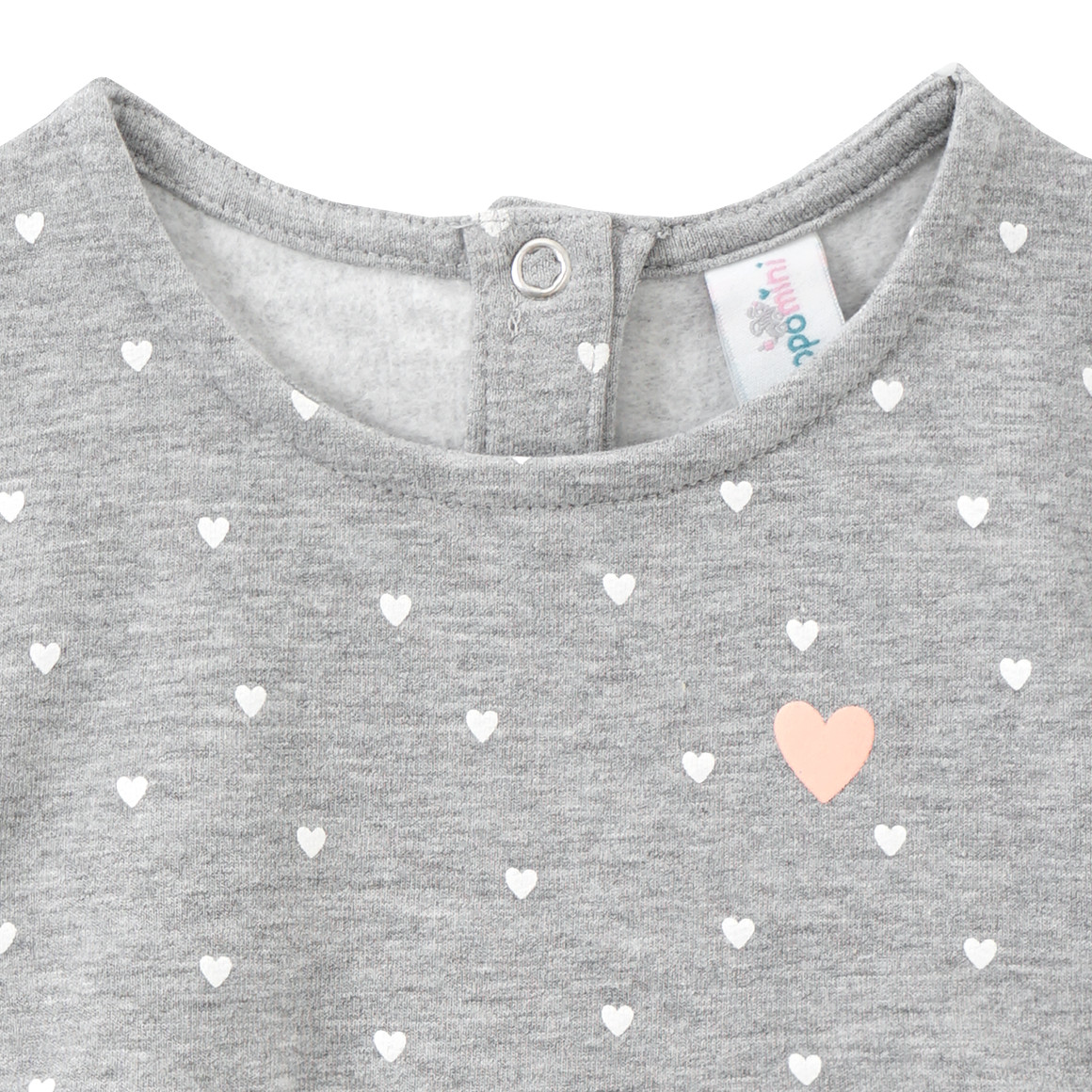 Topomini Baby Kleid mit Herz-Print hellgrau